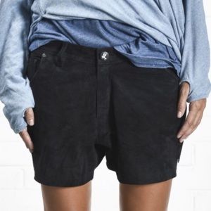 ONE TEASPOON Black Suede Hustler Shorts Size Small